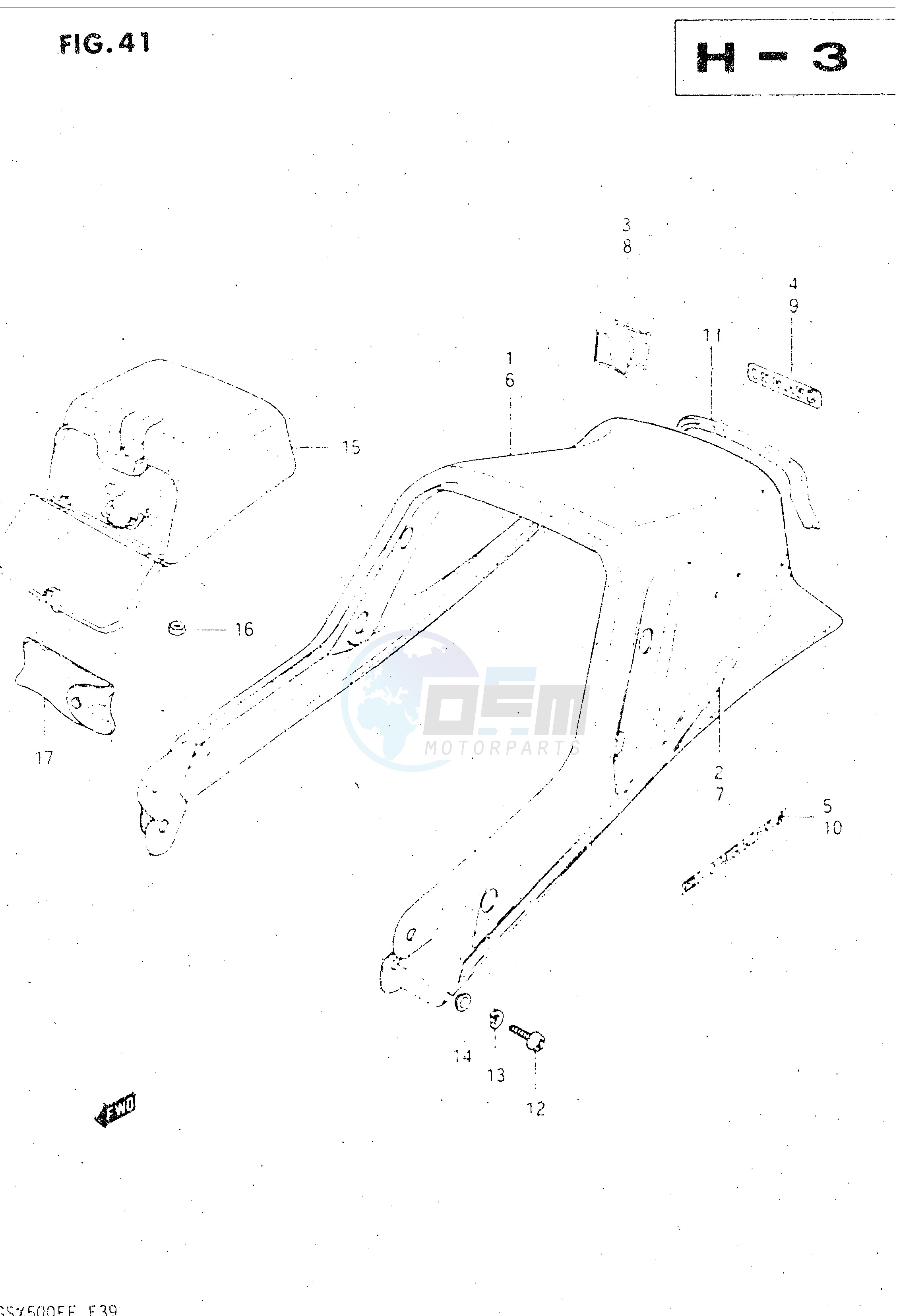 SEAT TAIL COVER (GSX500ESE) blueprint