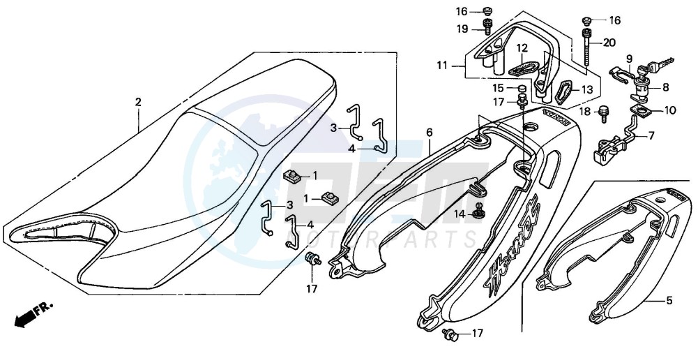 SEAT/SEAT COWL (CB600F2/F22) blueprint