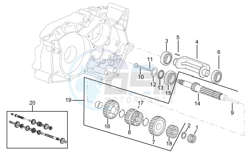 Primary gear shaft blueprint