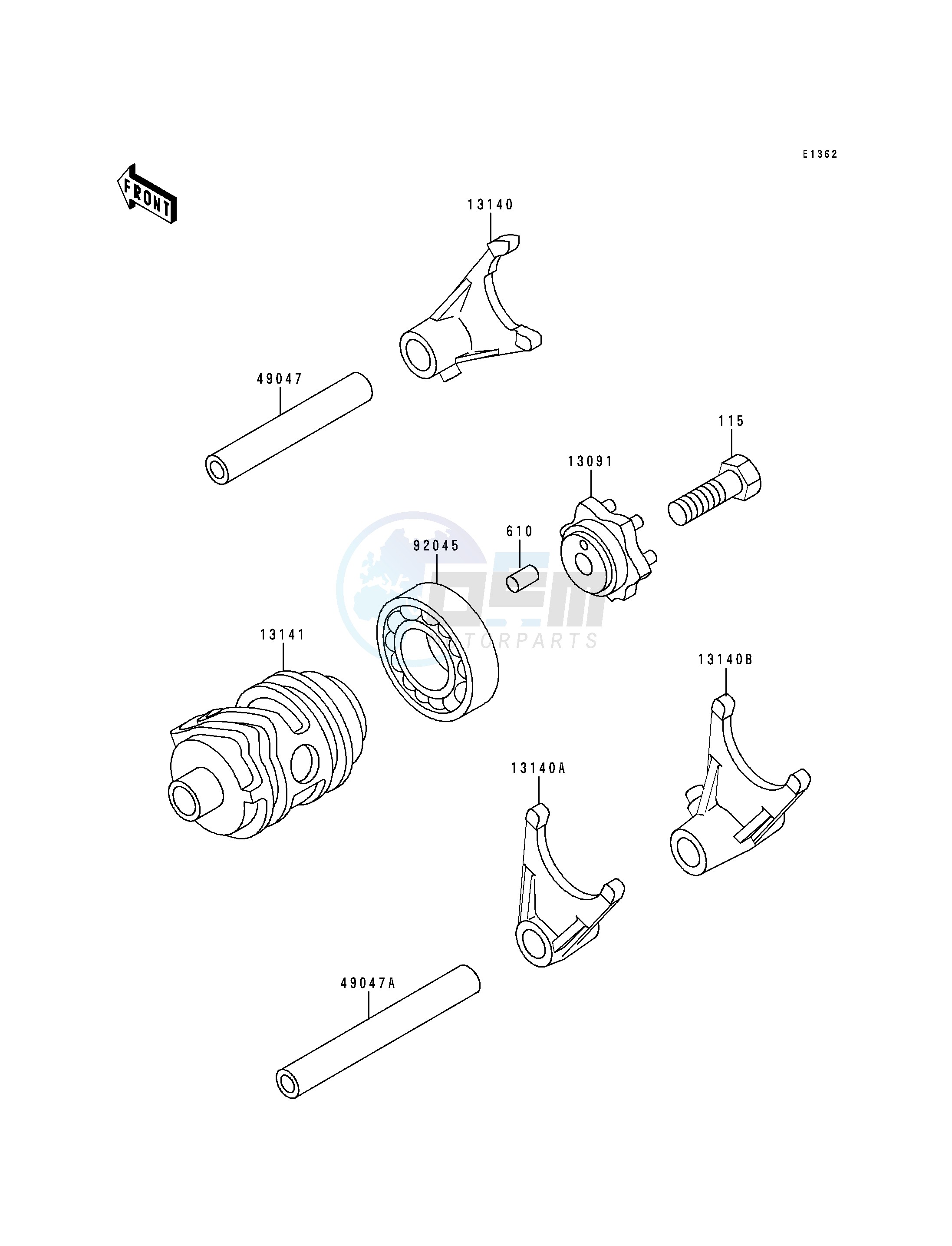 GEAR CHANGE DRUM_SHIFT FORK-- S- - image