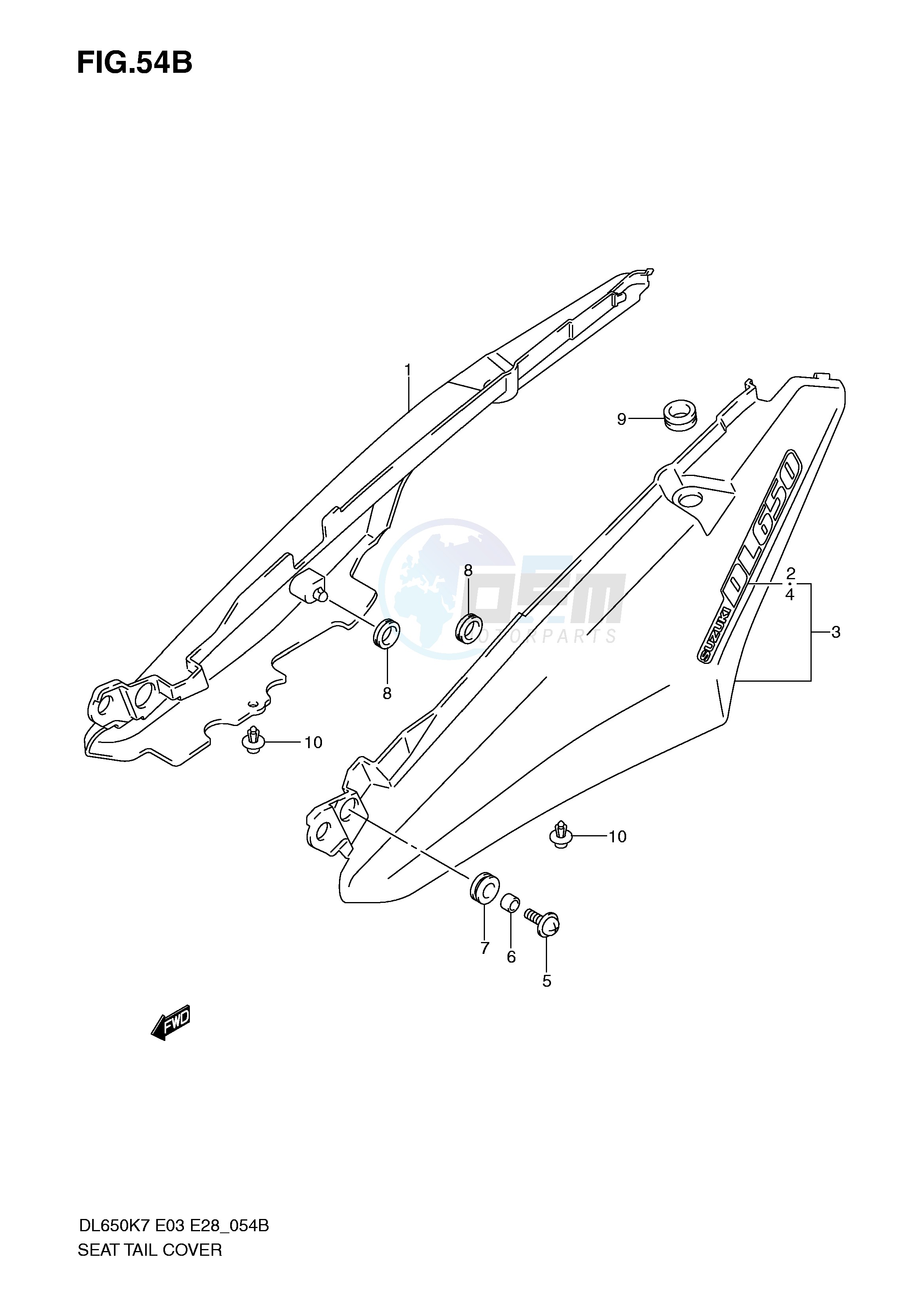 SEAT TAIL COVER (MODEL K9 L0) blueprint