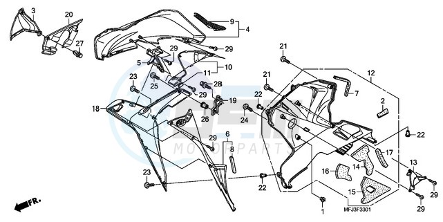 LOWER COWL (R.) (CBR600RR9,A/RA9,A) blueprint