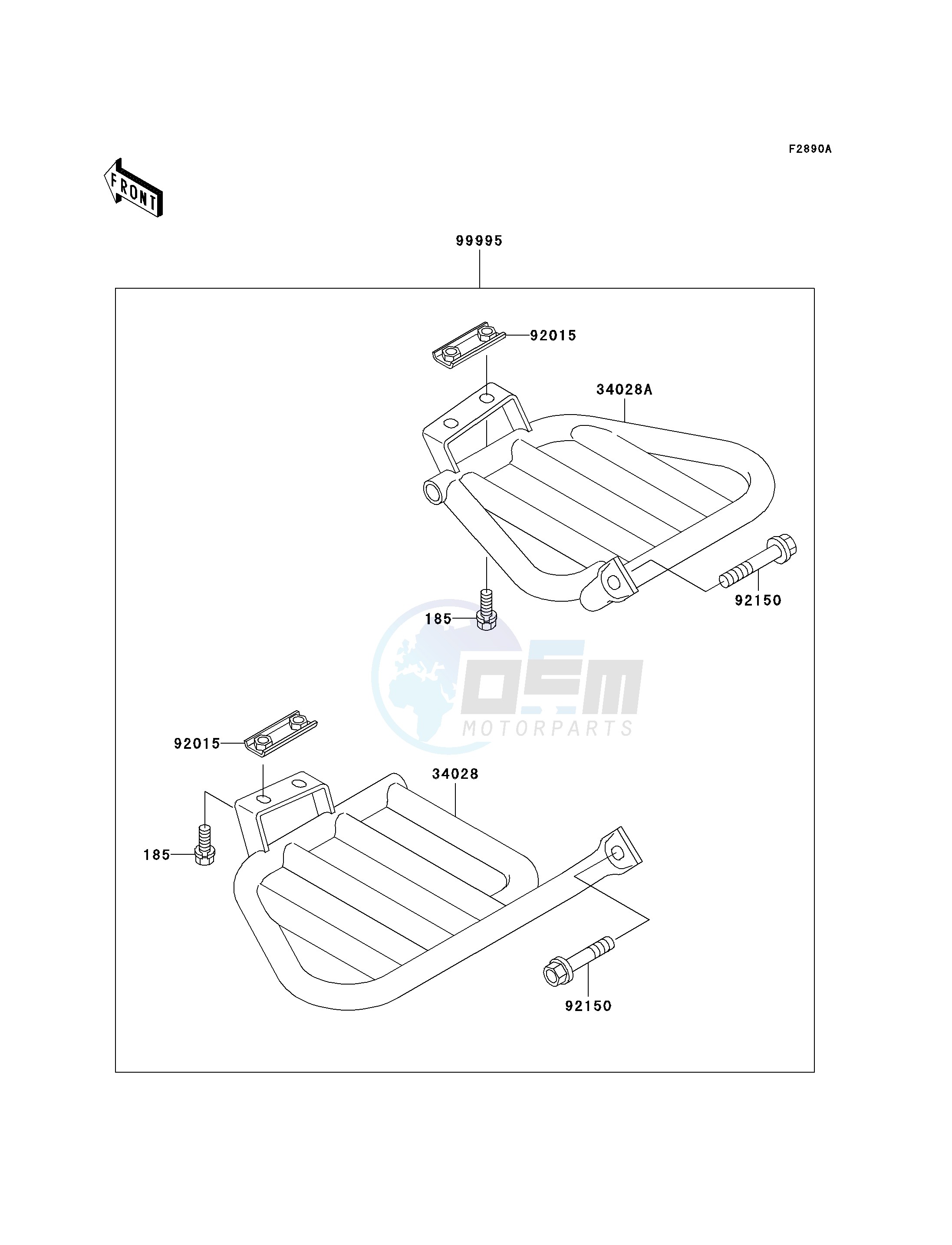 OPTIONAL PARTS-- FOOTRESTS- - blueprint