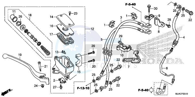 FRONT BRAKE MASTER CYLINDER (VT750CS) image