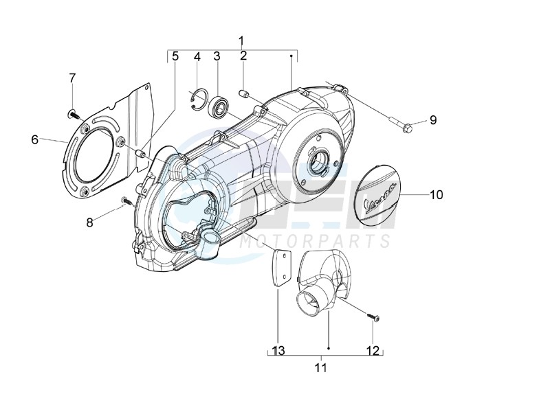 Crankcase cover and cooling image