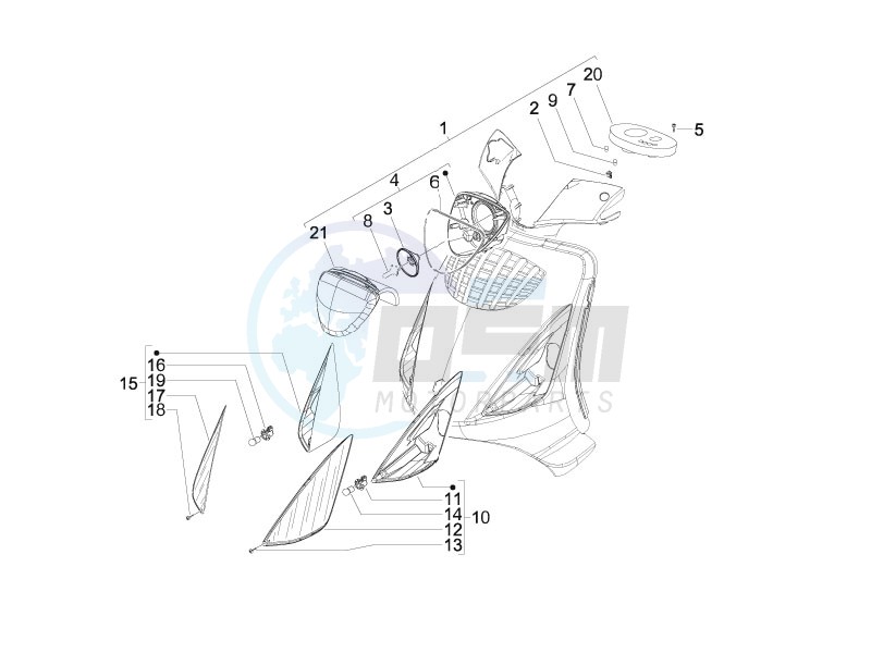 Front headlamps - Turn signal lamps blueprint