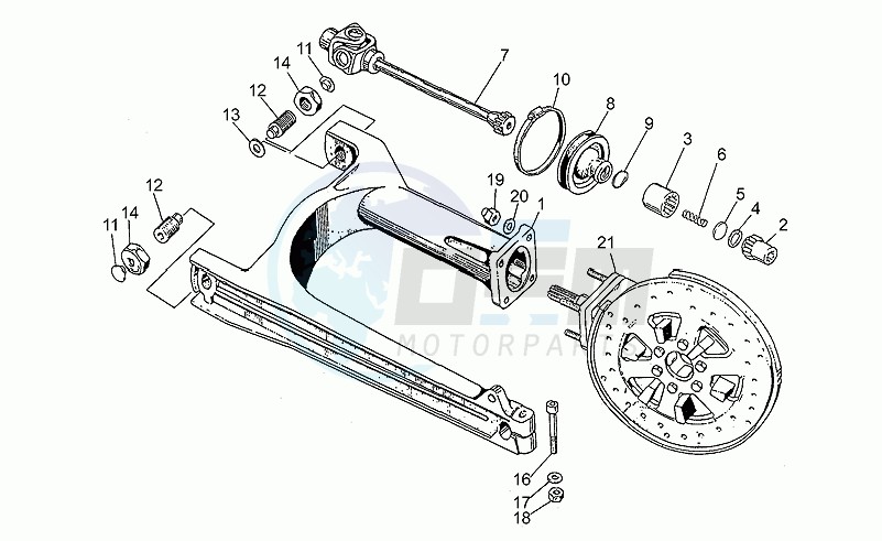 Swing arm-rear wh., alloy image