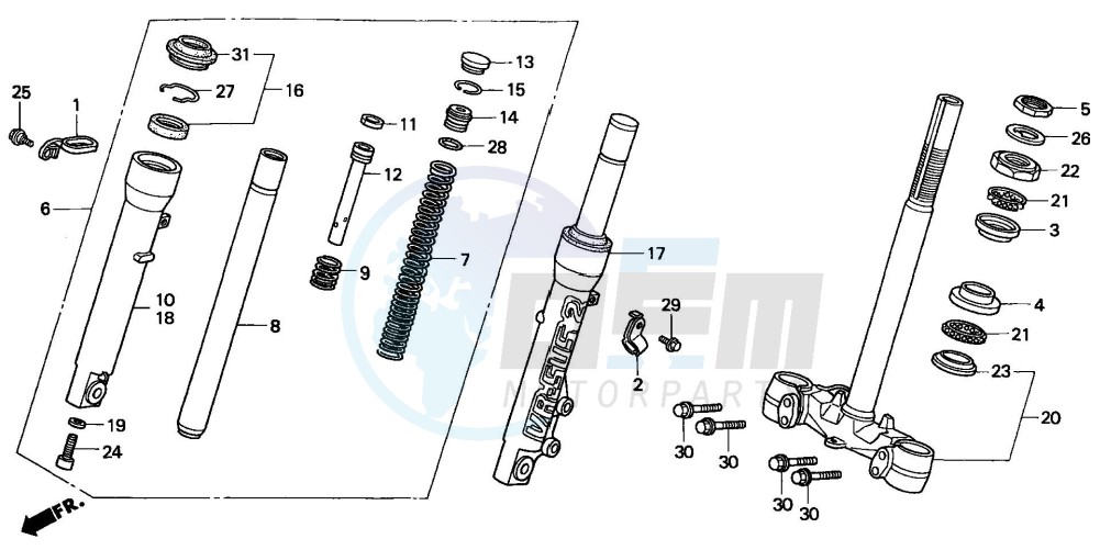 FRONT FORK/STEERING STEM image