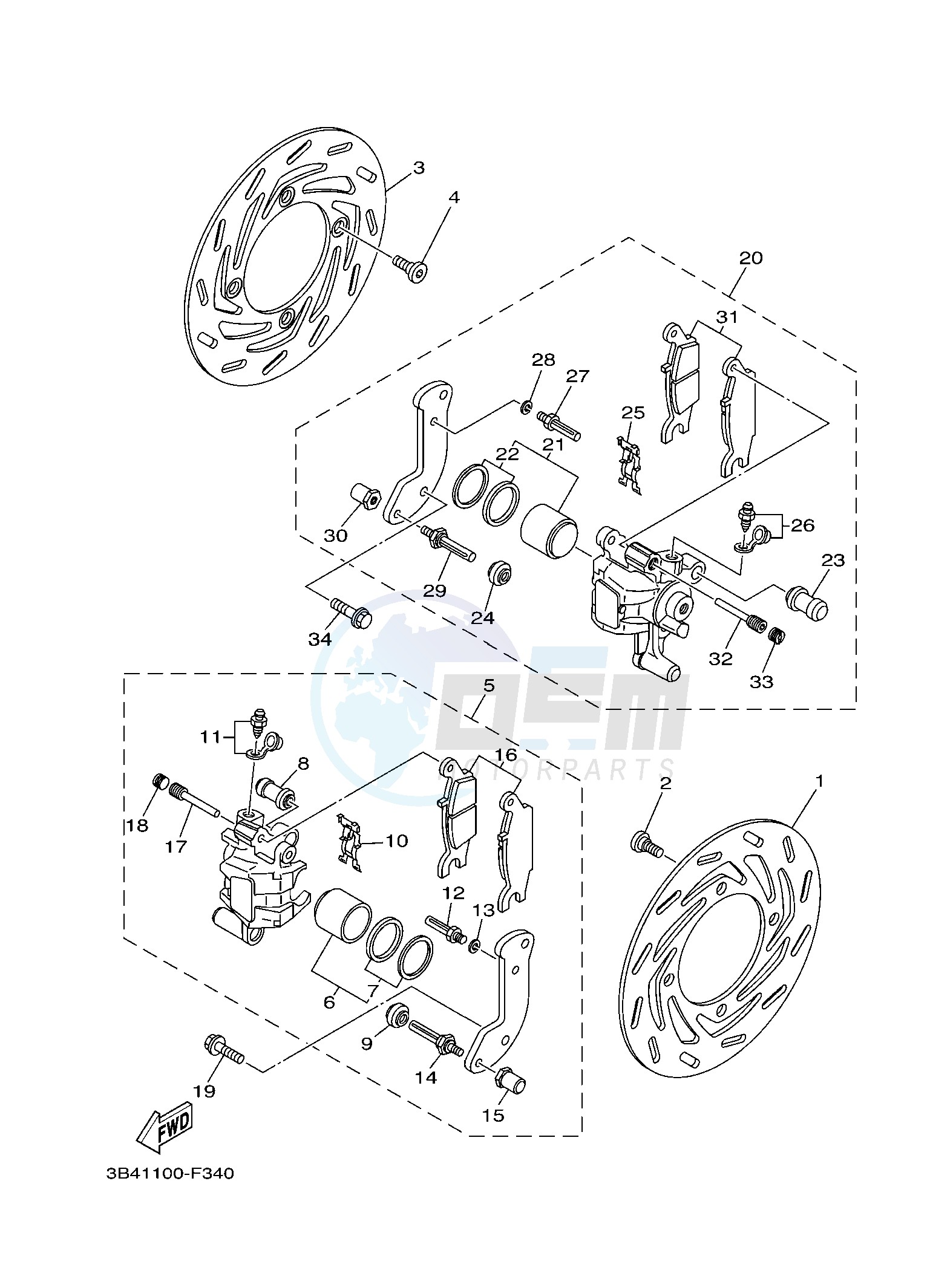 FRONT BRAKE CALIPER blueprint