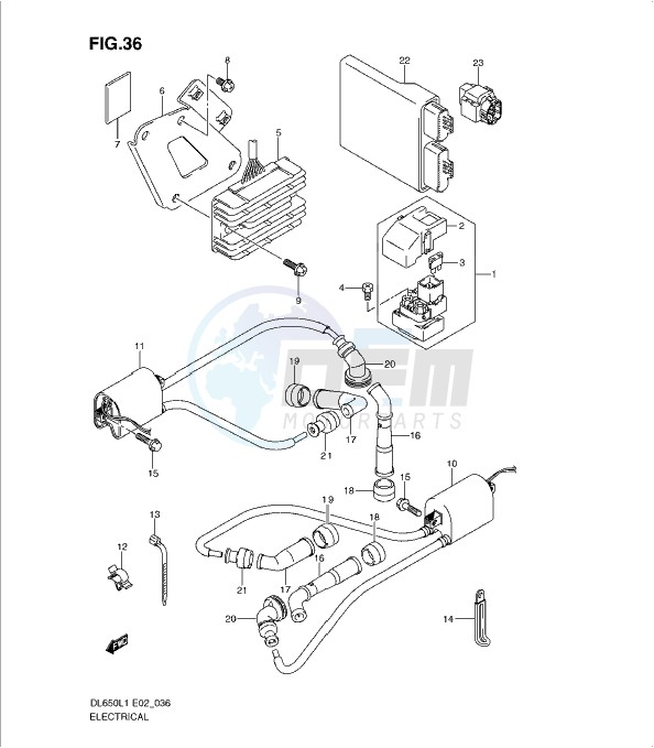 ELECTRICAL (DL650L1 E19) blueprint