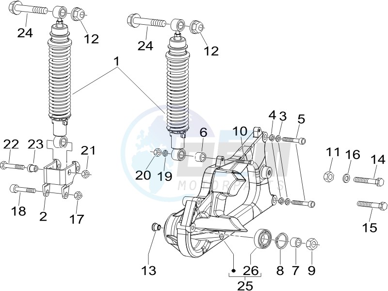 Rear suspension - Shock absorbers image