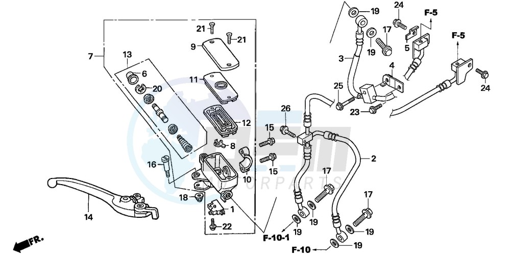 FR. BRAKE MASTER CYLINDER (CBF600SA6/NA6) image