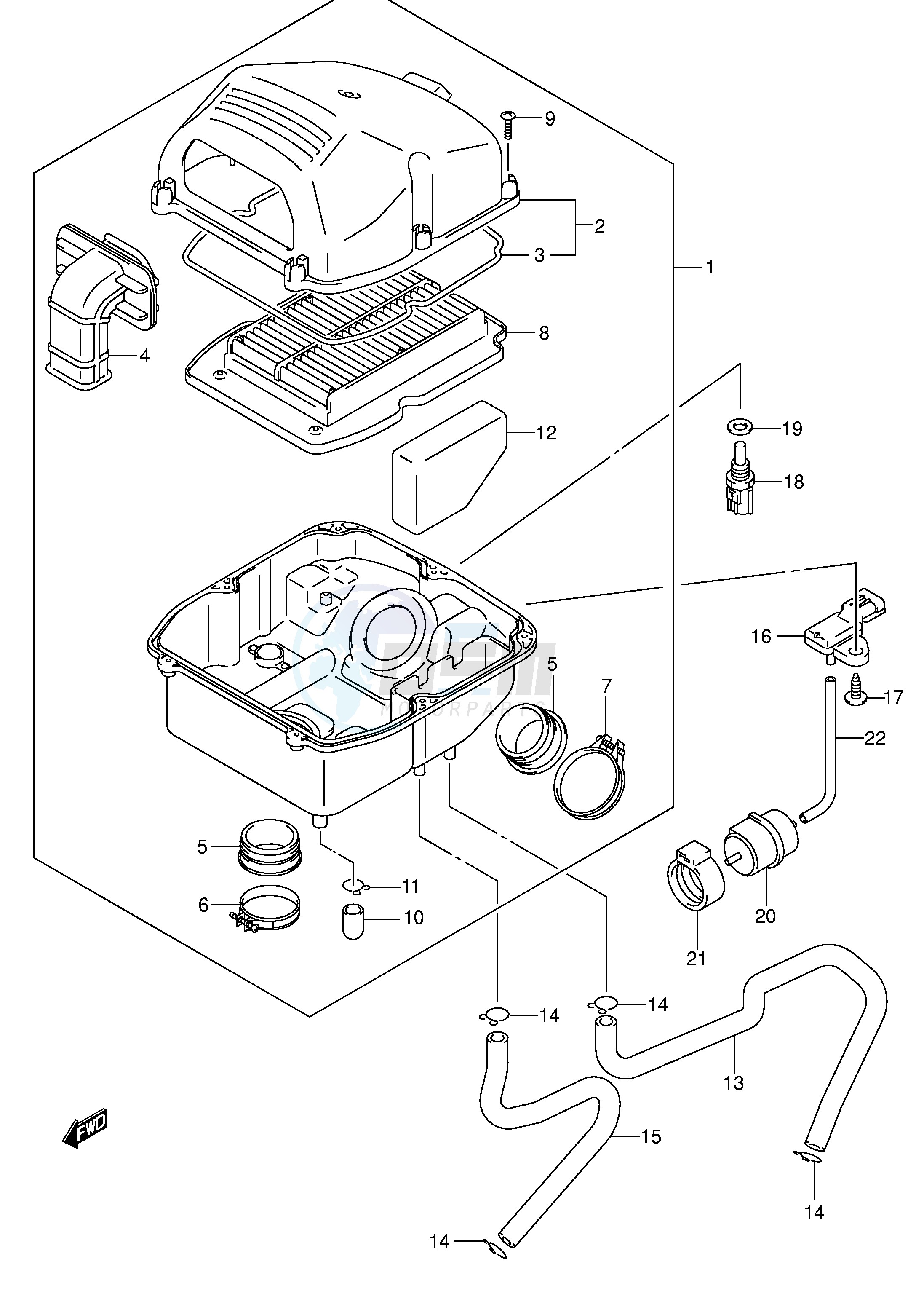 AIR CLEANER (MODEL K3 K4 K5 K6) blueprint