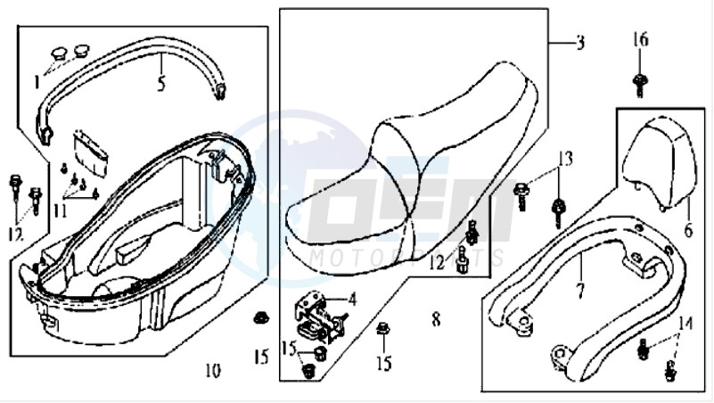 LUGGAGE BOX DOUBLE SEAT blueprint