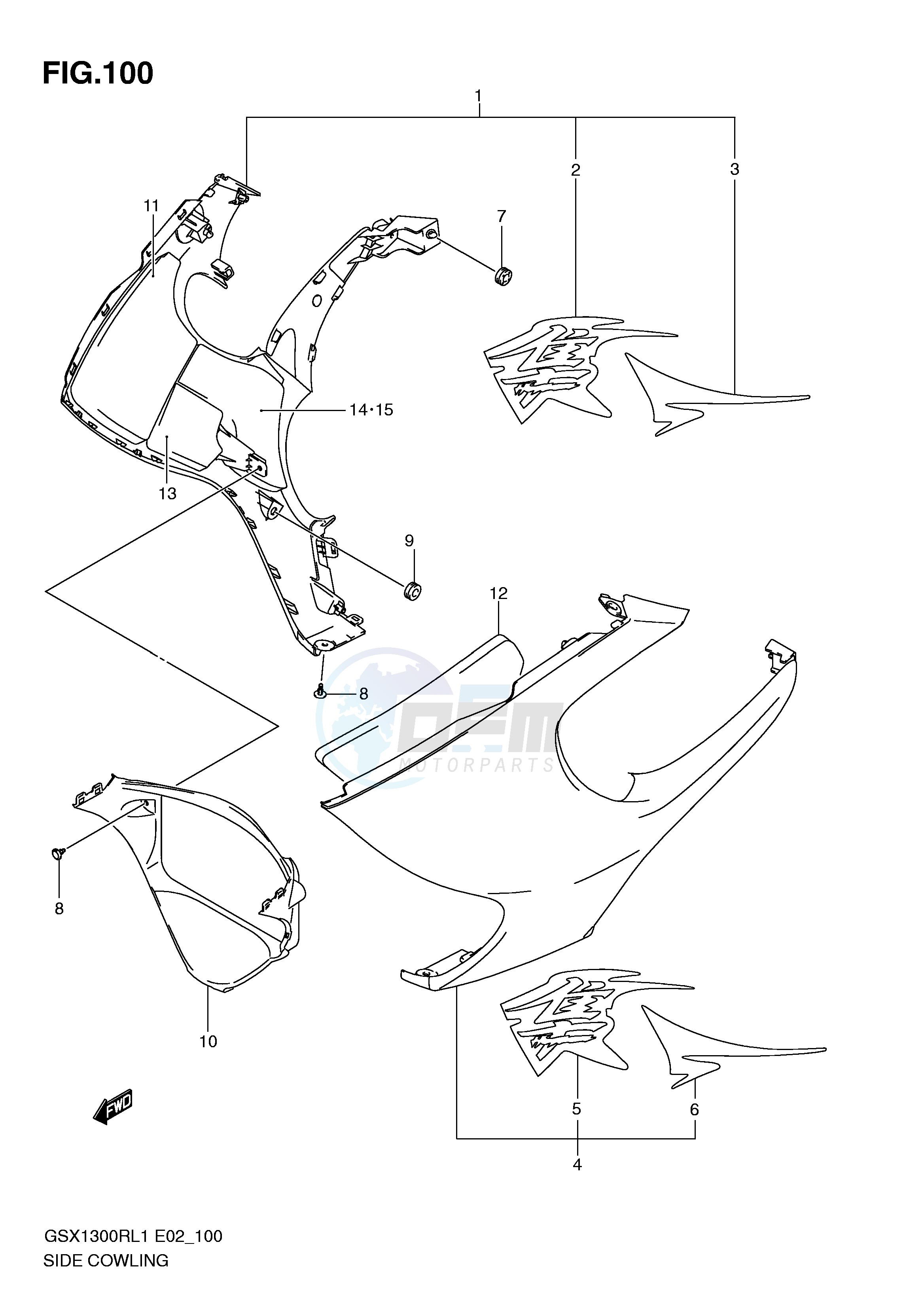 SIDE COWLING (GSX1300RL1 E19) blueprint