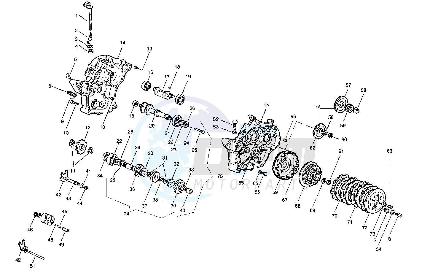 Crankcase - clutch - transmission image