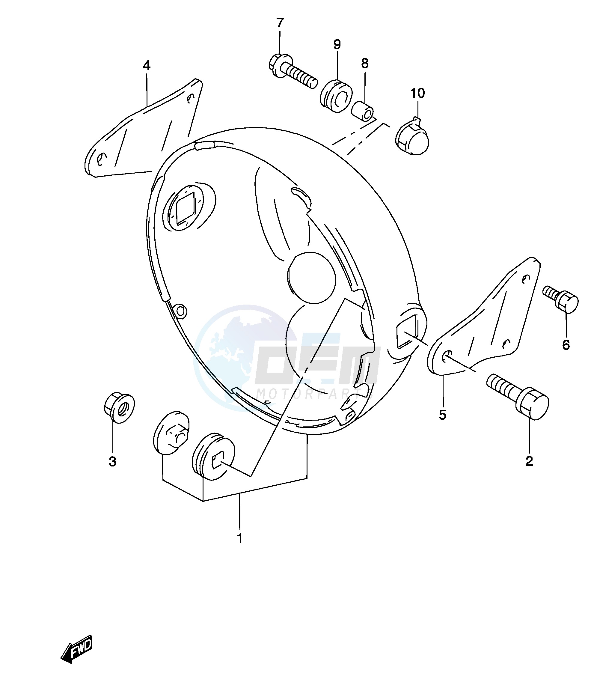 HEADLAMP HOUSING (WITHOUT COWLING) blueprint