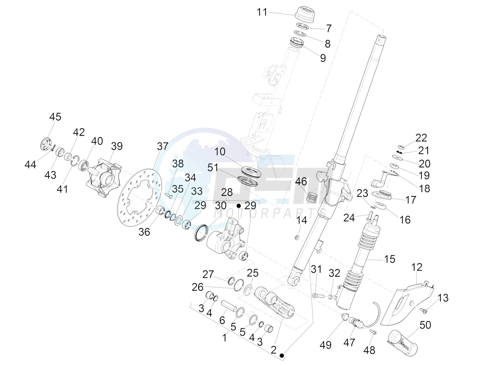 Fork/steering tube - Steering bearing unit image