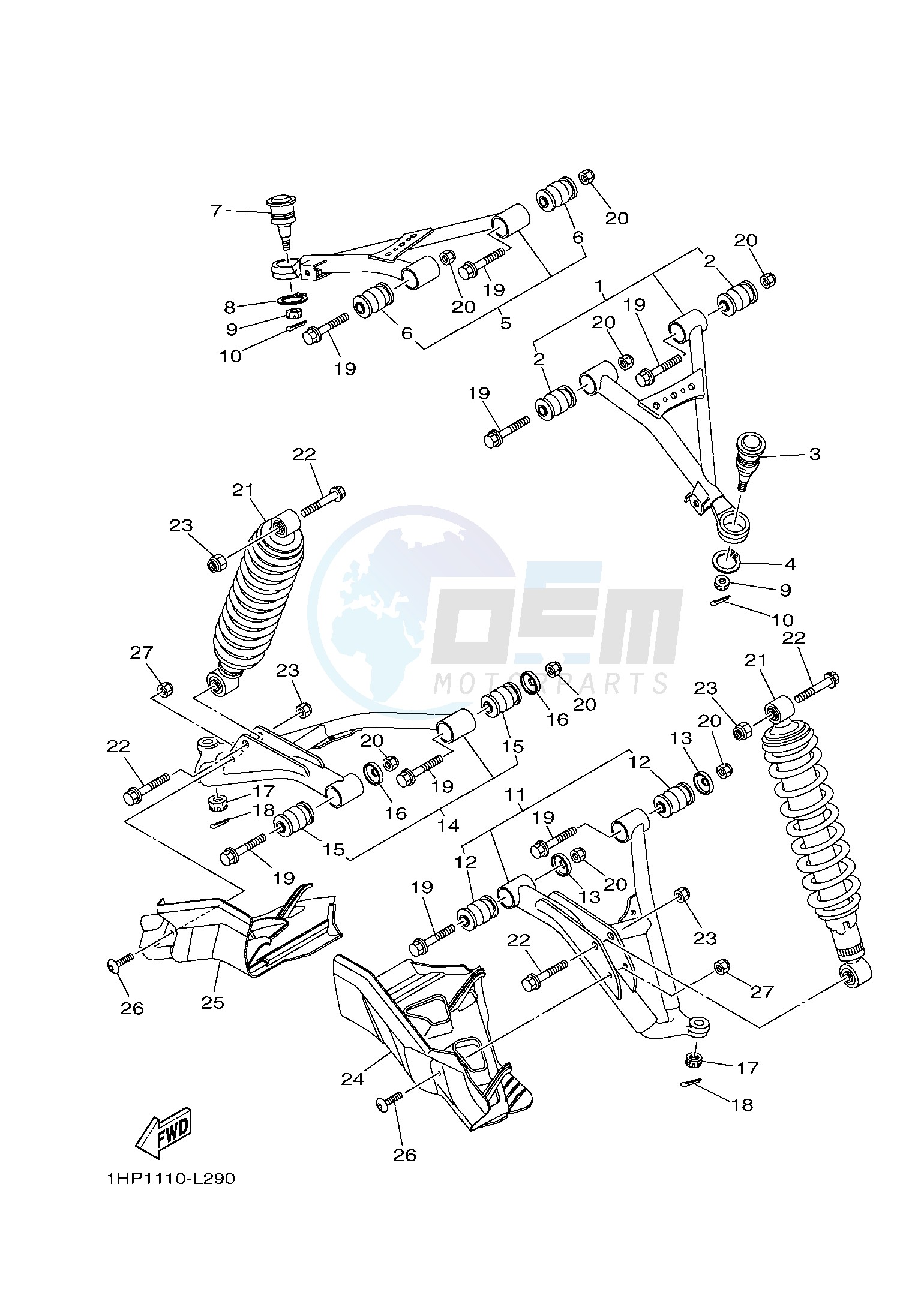 FRONT SUSPENSION & WHEEL blueprint