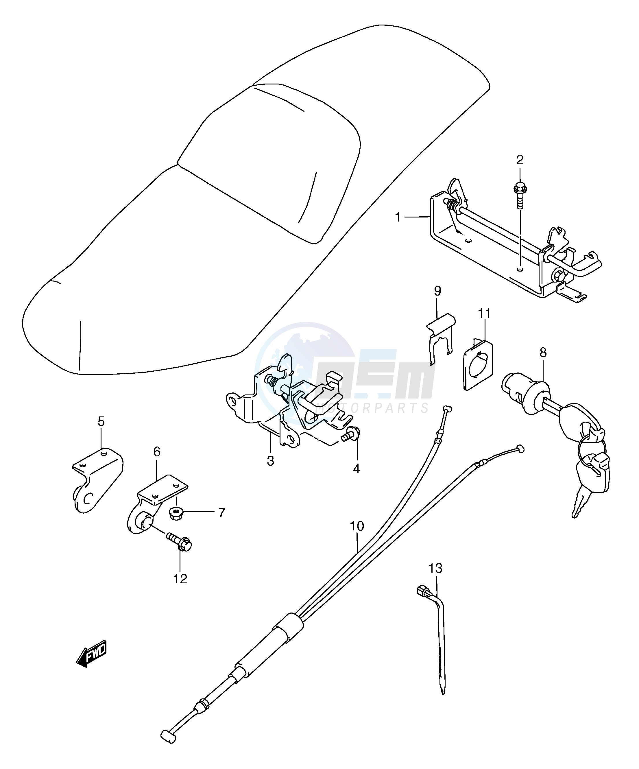 SEAT SUPPORT BRACKET (SEE NOTE) blueprint