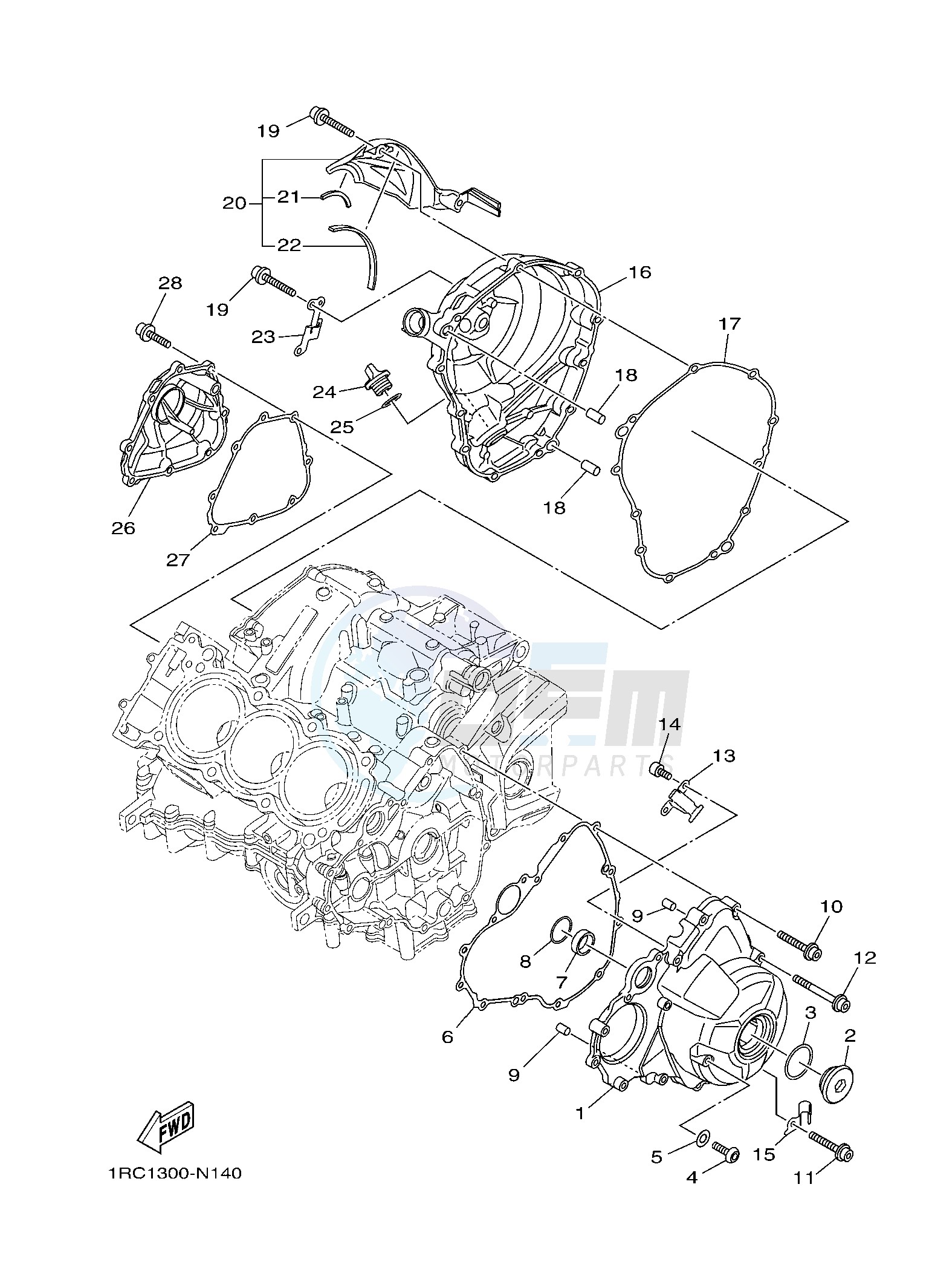 CRANKCASE COVER 1 blueprint