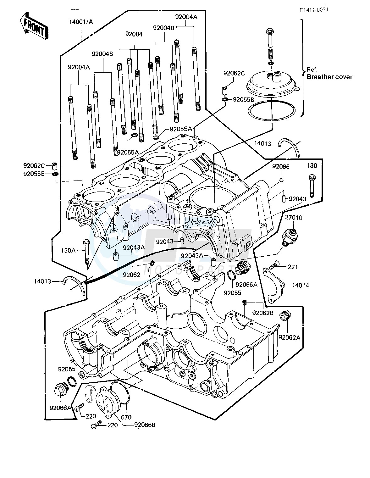 CRANKCASE -- 81-82 H1_H2- - image