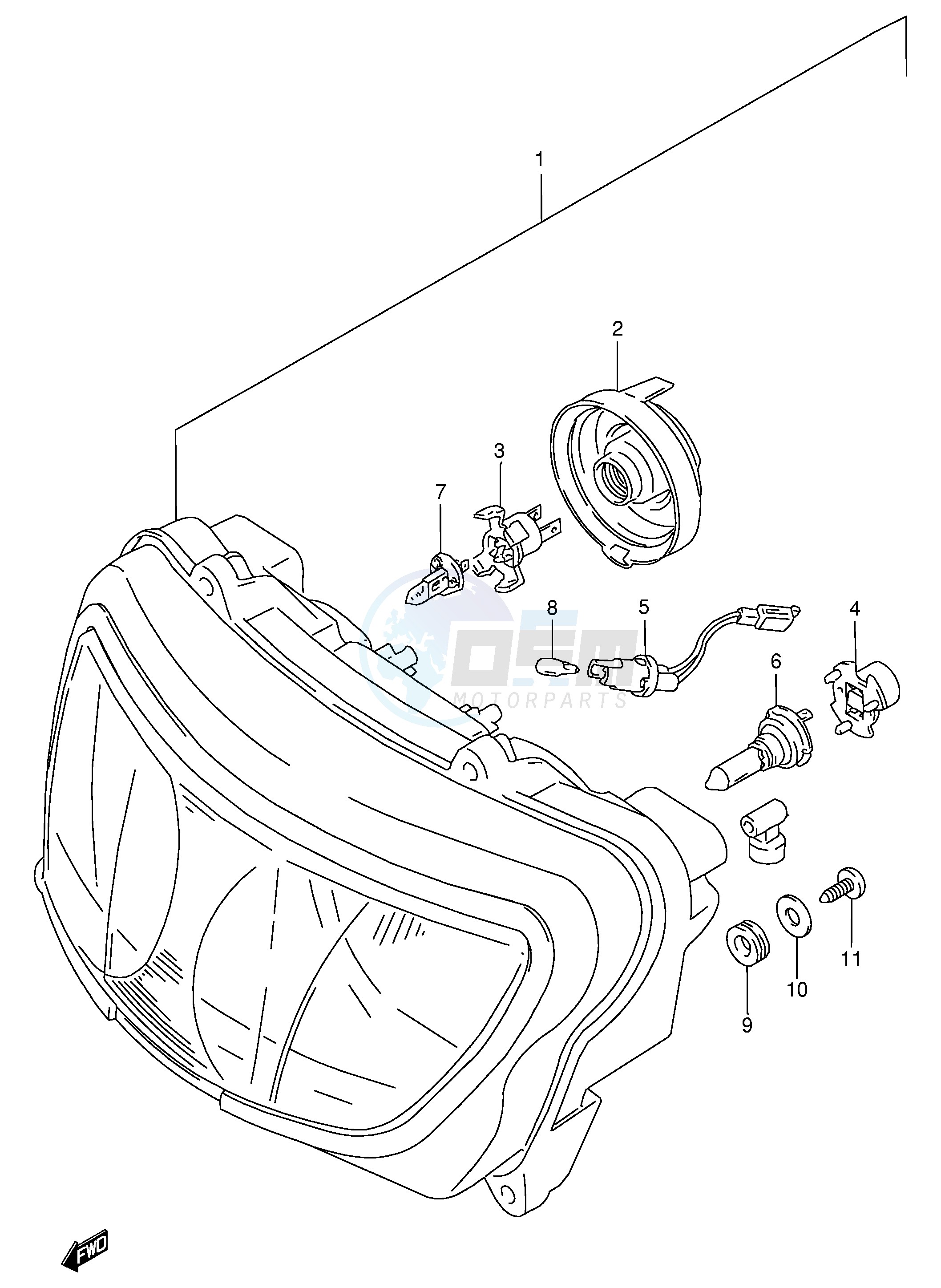 HEADLAMP (MODEL W X E4,E18,E22,E25,E34,E39,P37) image