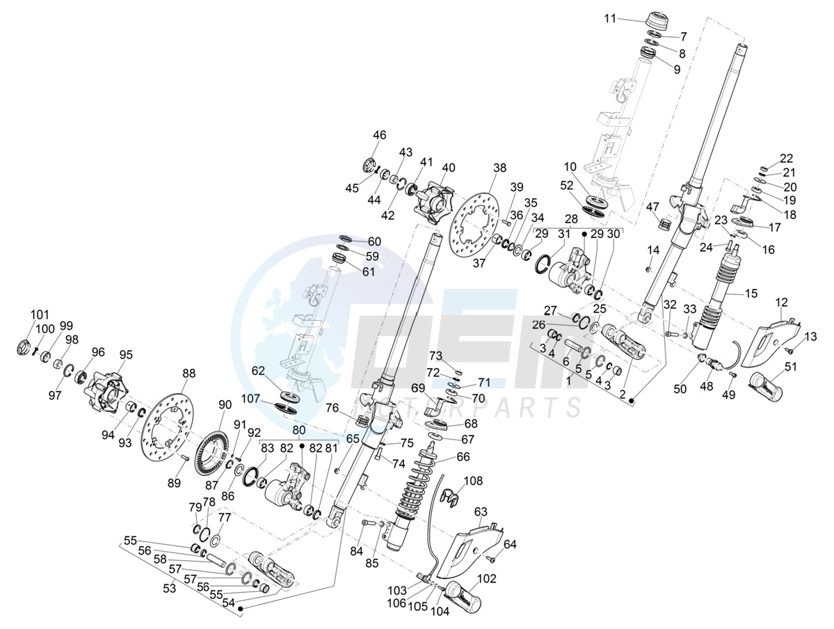 Fork/steering tube - Steering bearing unit image