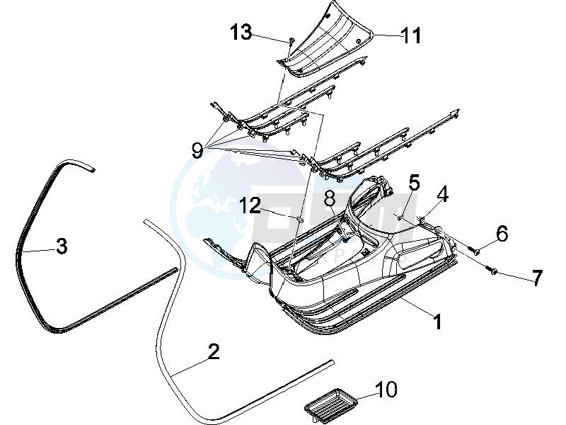 Central cover - Footrests image