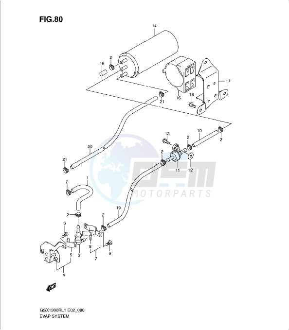 EVAP SYSTEM (GSX1300RL1 E14) blueprint