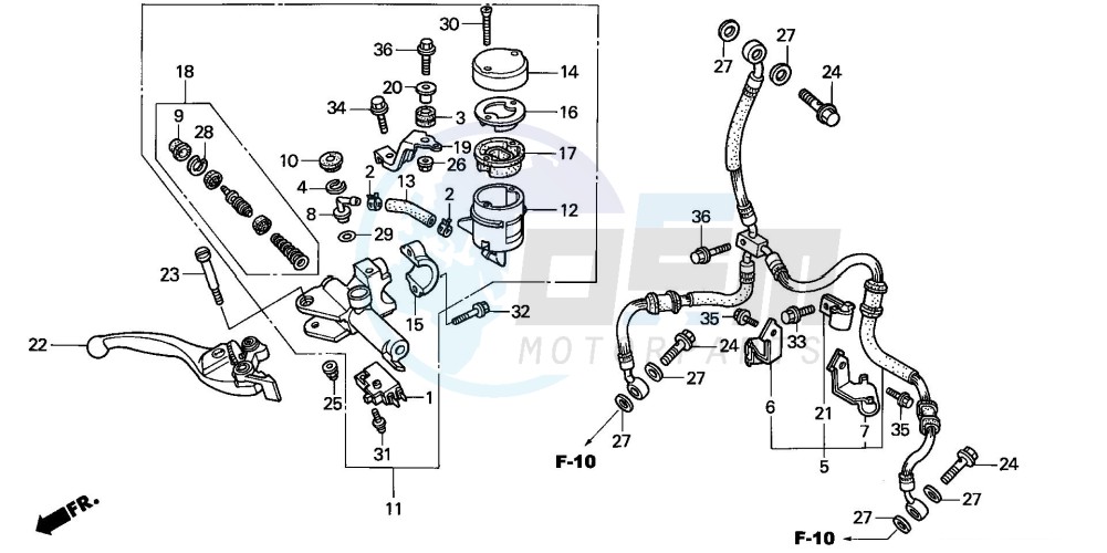 FR. BRAKE MASTER CYLINDER image