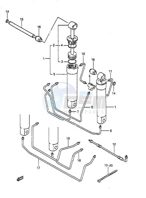 Trim Cylinder (1988 to 1994) blueprint