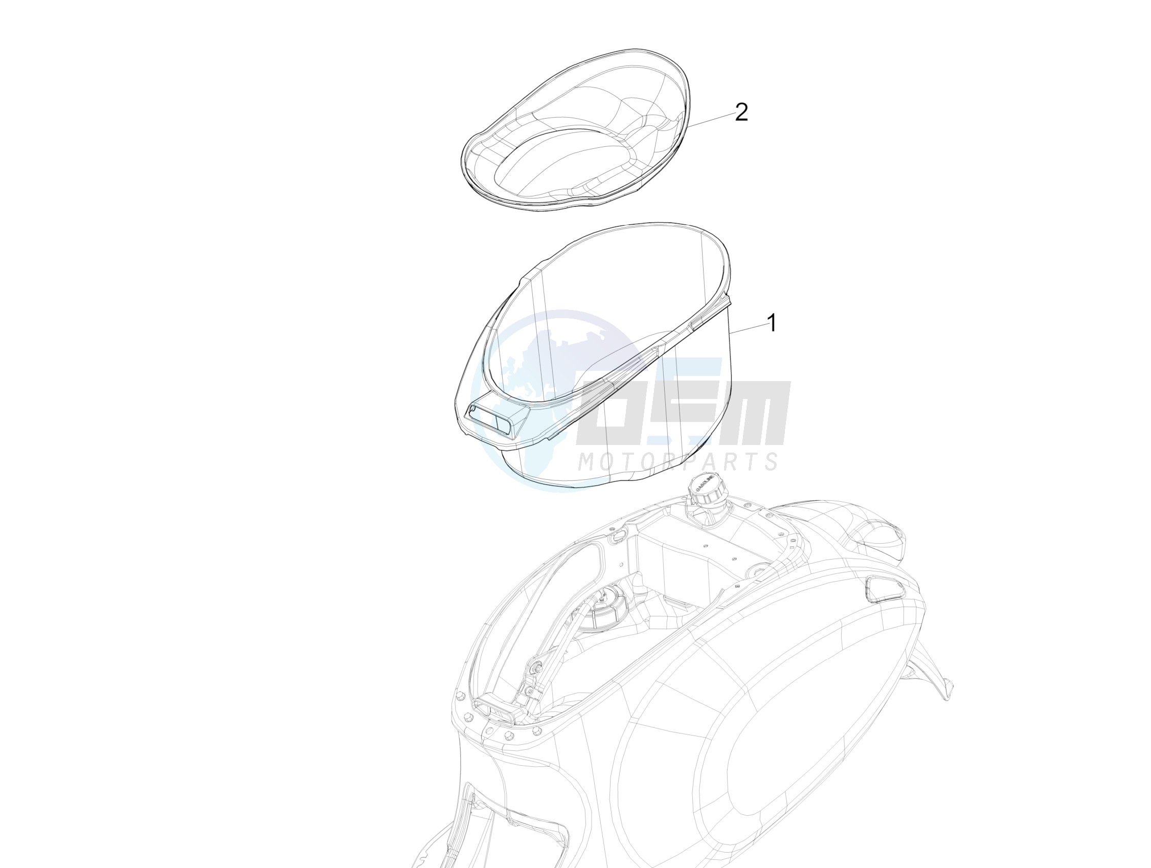 Helmet huosing - Undersaddle blueprint