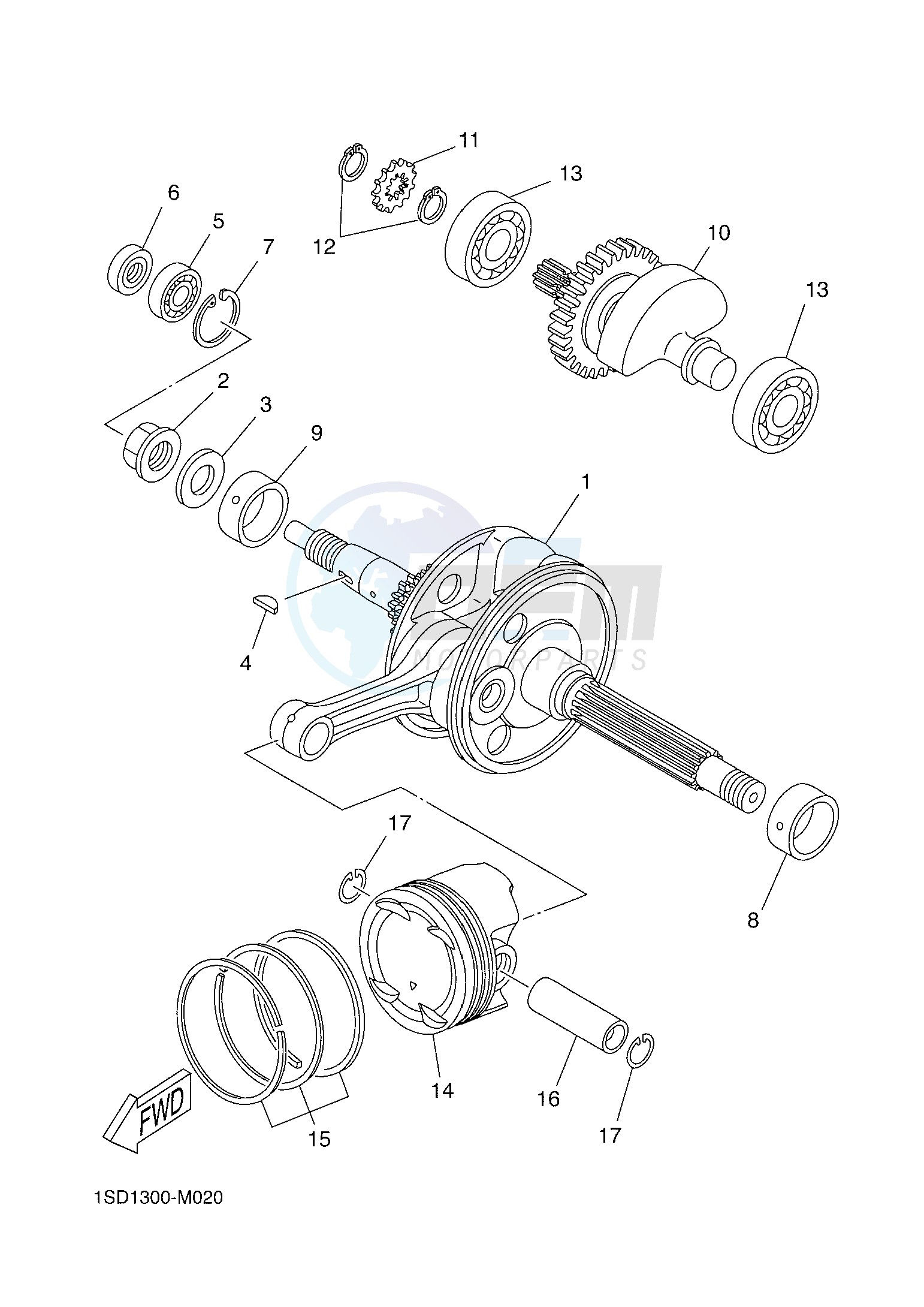 CRANKSHAFT & PISTON image