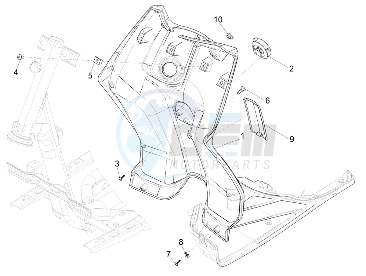 Front glove-box - Knee-guard panel image