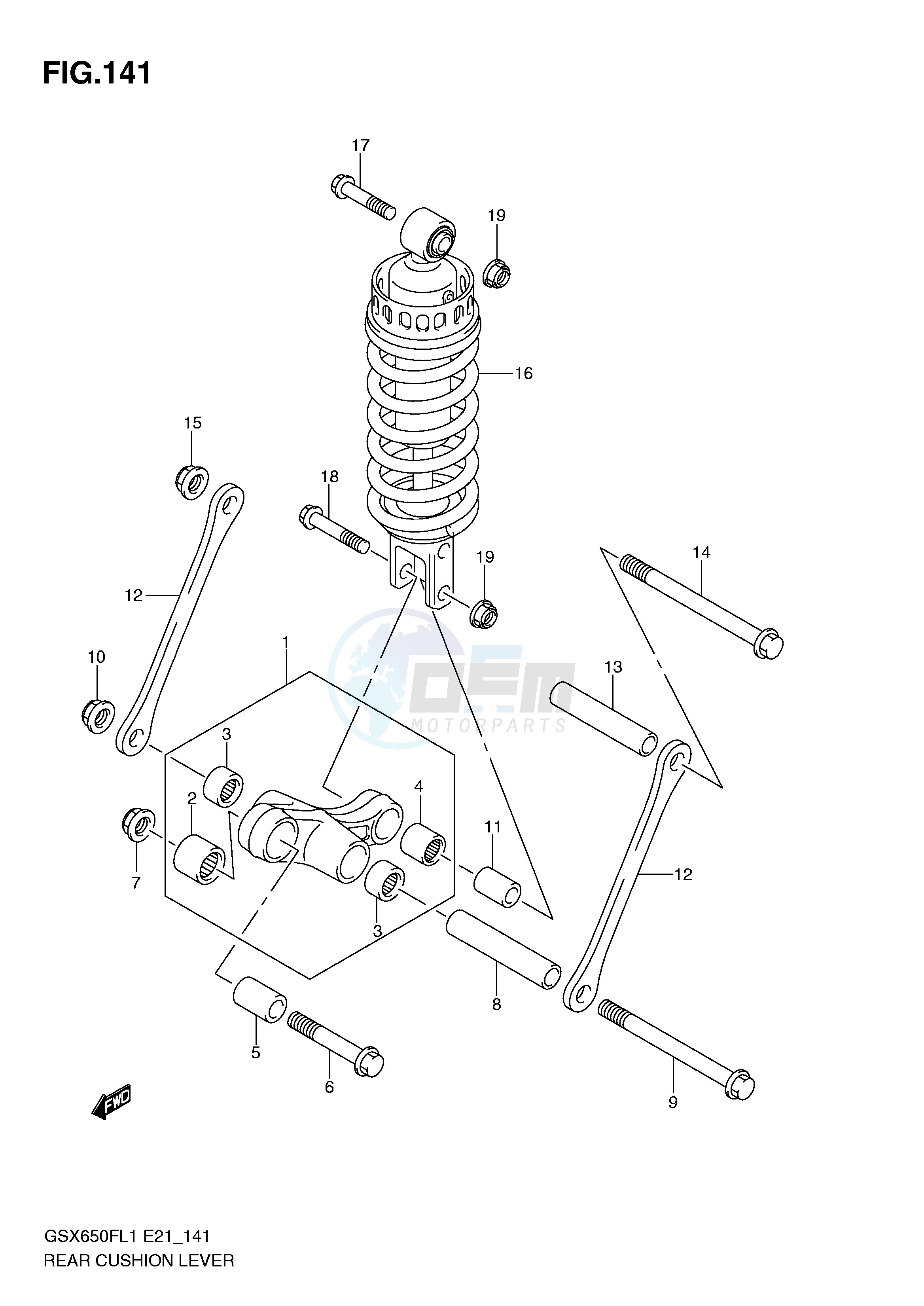 REAR CUSHION LEVER (GSX650FL1 E24) image