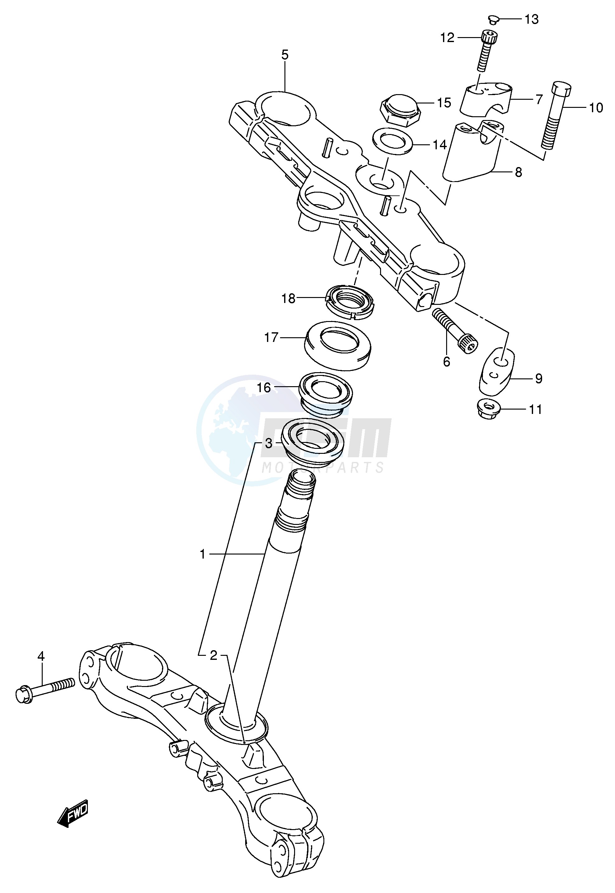 FRONT FORK BRACKET (GSF650SK5 SUK5 SAK5 SUAK5 SK6 SUK6 SAK6 SUAK6) image