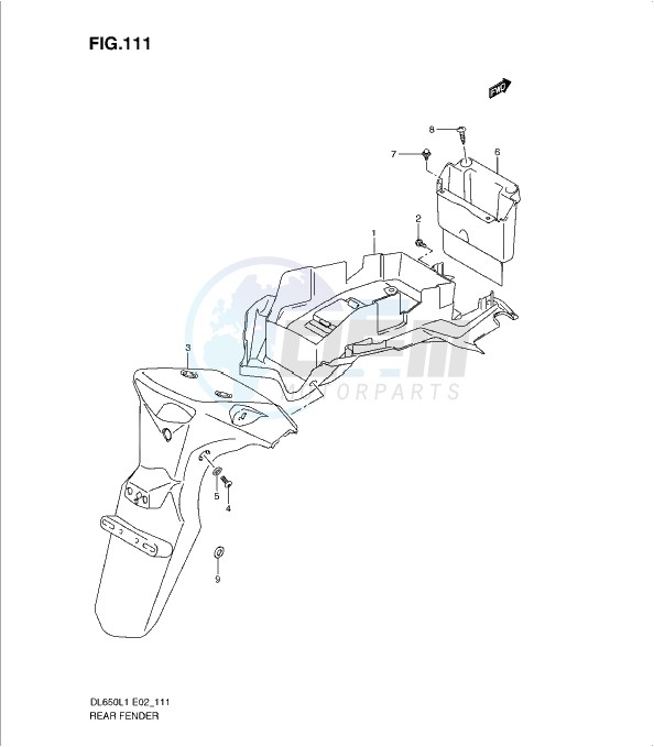 REAR FENDER (DL650L1 E24) blueprint