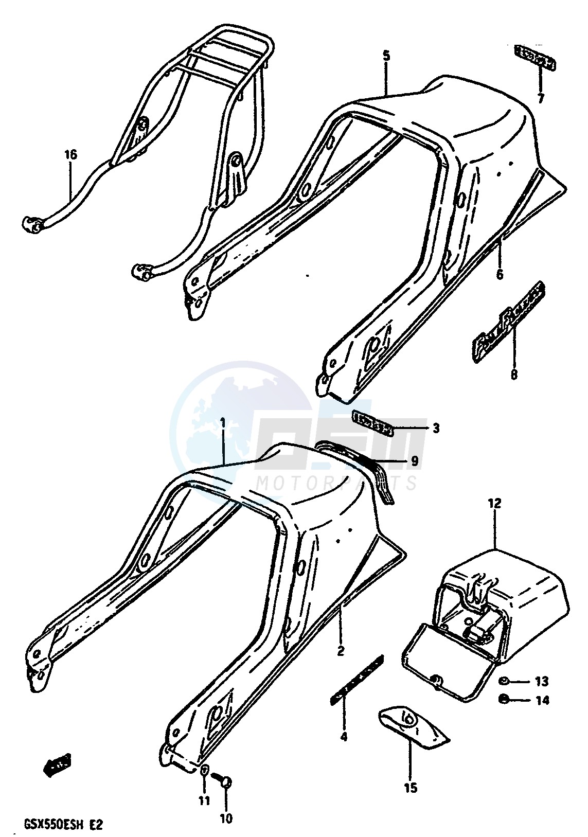 SEAT TAIL COVER (GSX550ESF ESG) blueprint