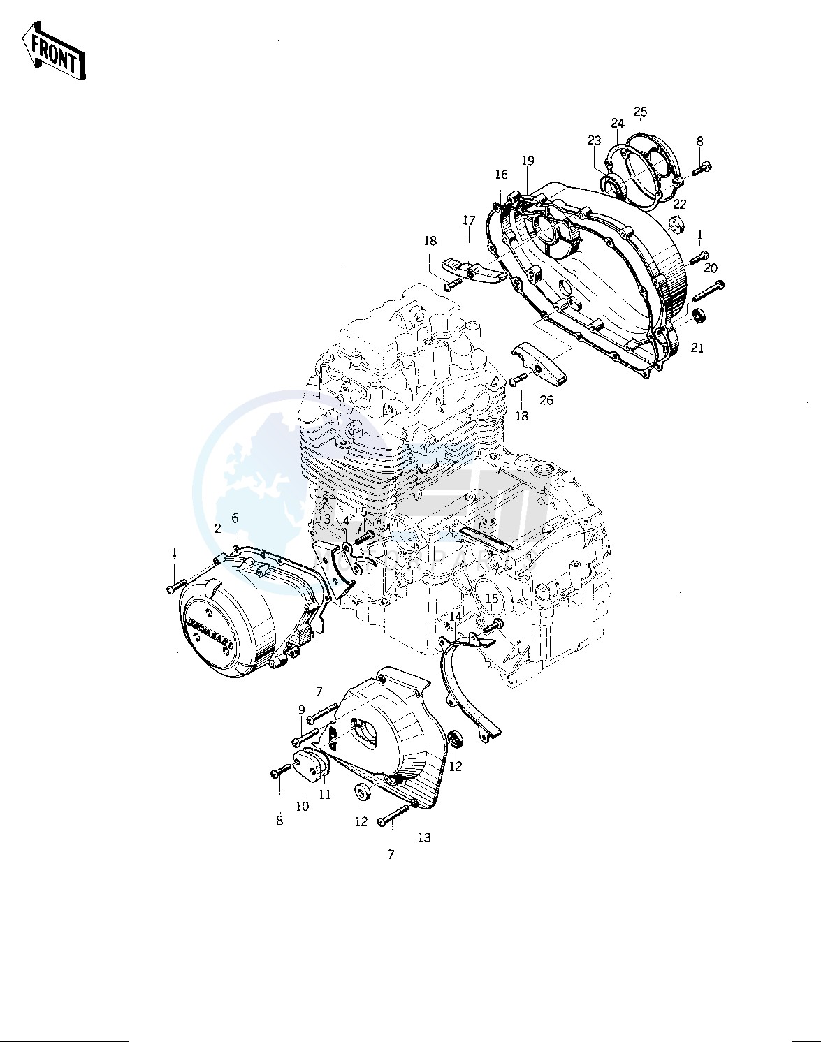 ENGINE COVERS -- 74 -75 KZ400_KZ400D- - blueprint