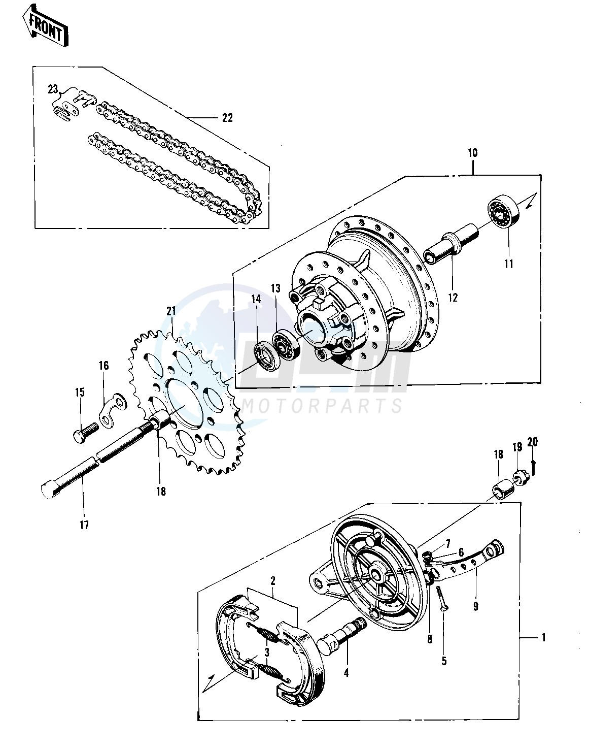 REAR HUB_BRAKE_CHAIN -- 71-72 F8_F8-A- - blueprint