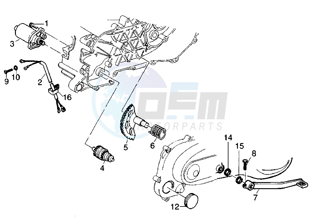 Starter lever - Starting motor blueprint