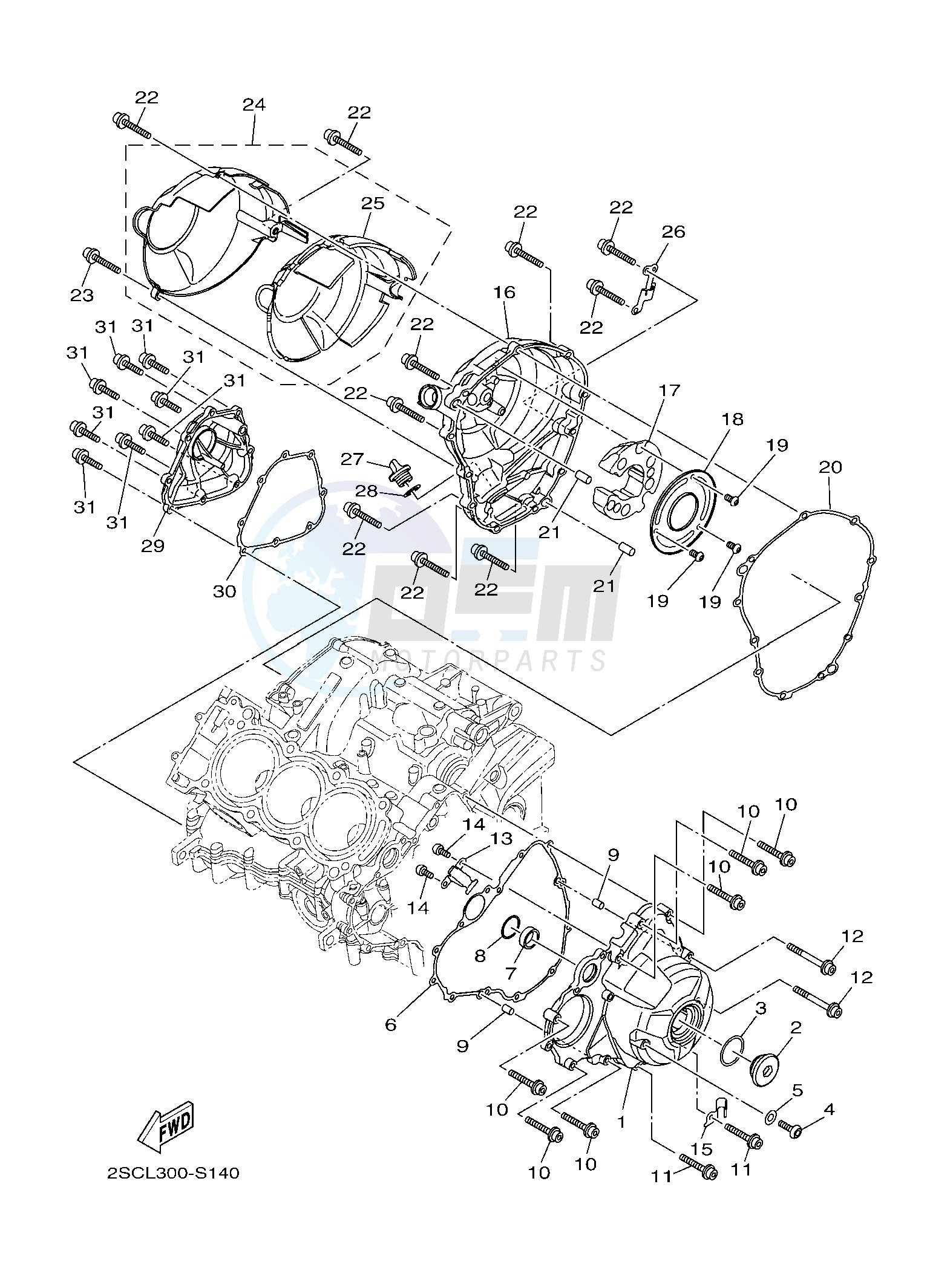 CRANKCASE COVER 1 blueprint