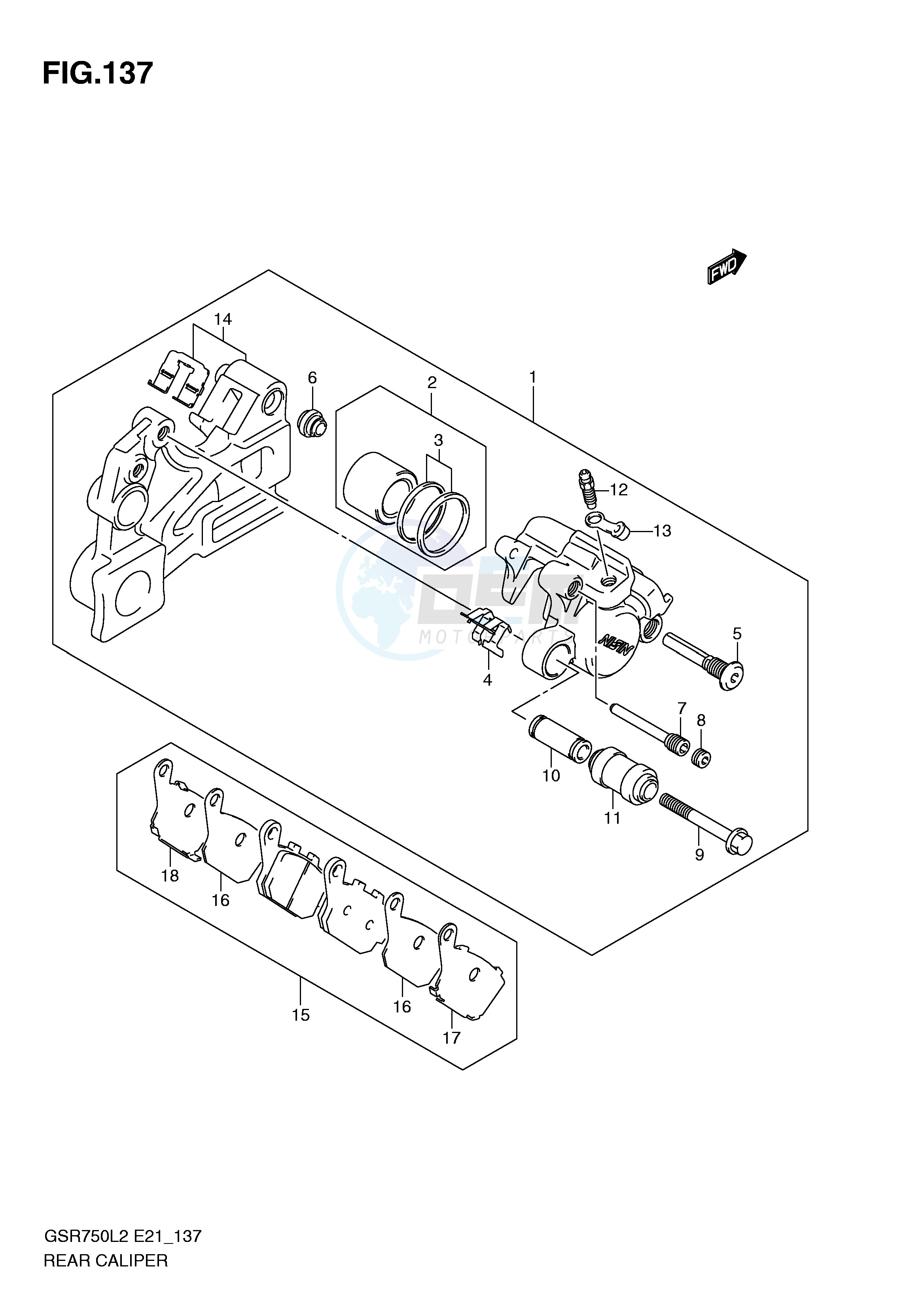 REAR CALIPER (GSR750AUEL2 E21) image