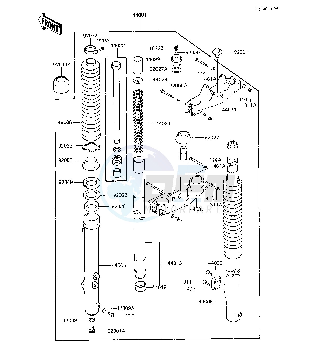 FRONT FORK -- KX125-B1- - image