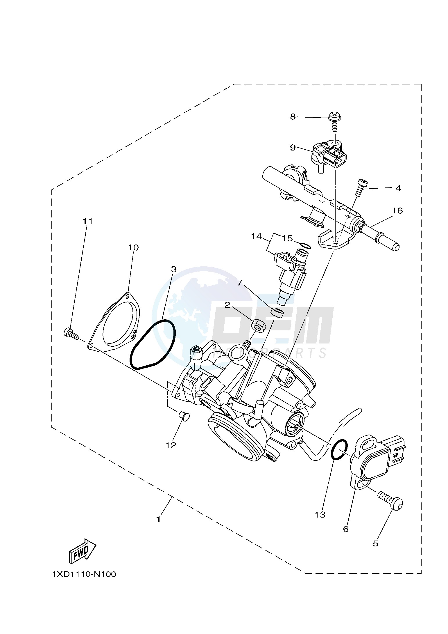 THROTTLE BODY ASSY 1 blueprint