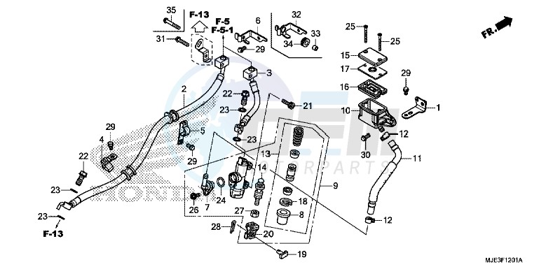 REAR BRAKE MASTER CYLINDER (CBR650FA) blueprint