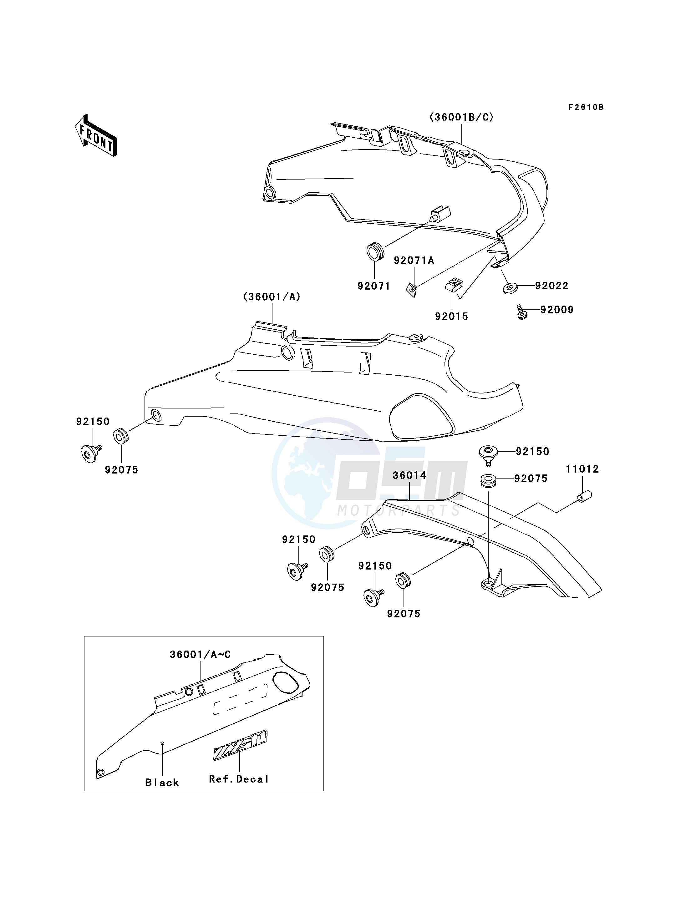 SIDE COVERS_CHAIN COVER-- ZX1100-D3- - blueprint