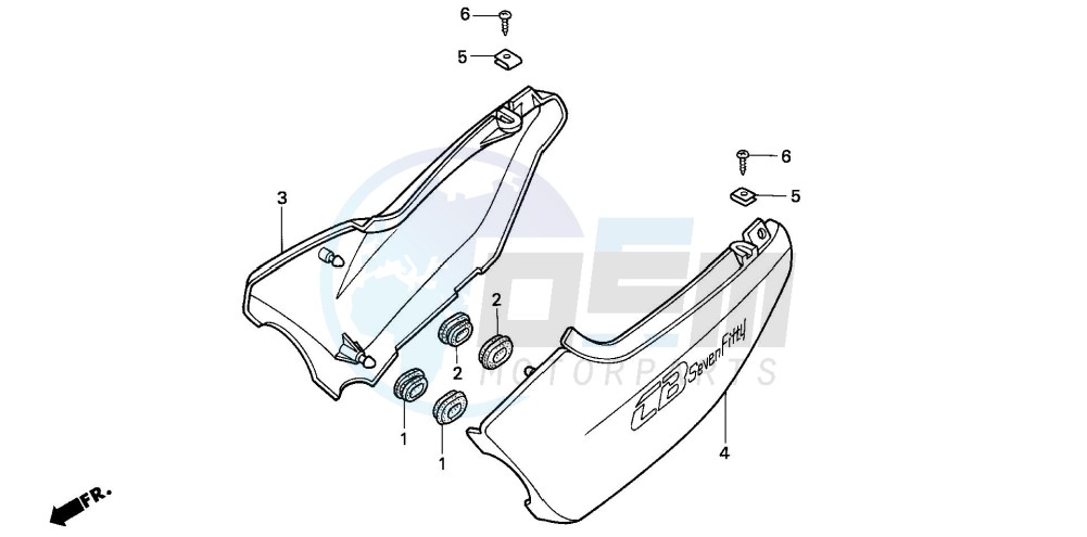 SIDE COVER (CB750F2) image