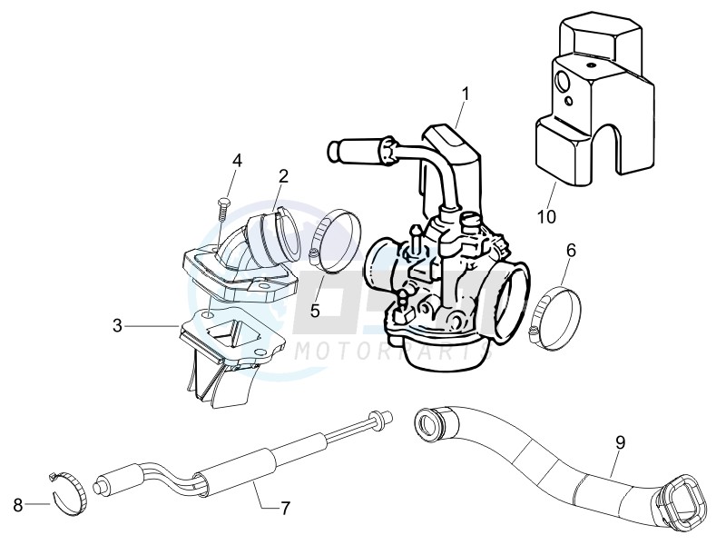 Carburettor  assembly - Union pipe blueprint